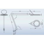 Επαγγελματική Λάμπα LED-5D Αισθητικής - TATTOO - Δερματολογίας Τροχήλατη με Μεγεθυντικό Φακό